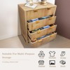 Fluted 4 Drawer Dresser, 30 Inch Modern Bedroom Dresser, Wooden Chest of Drawer with Golden Handles - 4 of 4