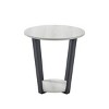 Syemin End Tables Round Wood Storage End Table Nightstand with Shelf Sofa Storage Side Table Bedside Tables for Small Space, Gray, 20"*20"*20.5" - 3 of 4