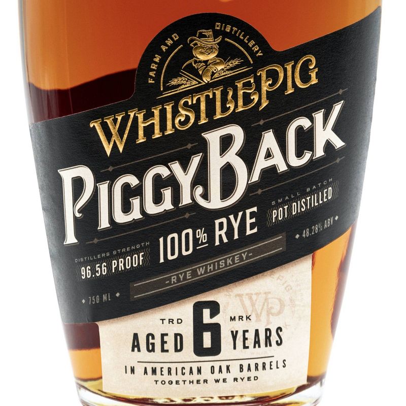 WhistlePig PiggyBack 6yr Rye Whiskey - 750ml Bottle, 2 of 4
