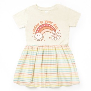 SmileyWorld Today Is Your Day Rainbow  - Toddler Graphic Dress and Infant Dress - 1 of 3