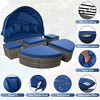 Whisen Outdoor Rattan Daybed Sunbed with Retractable Canopy Wicker Furniture, Round Outdoor Sectional Sofa Set - 3 of 4