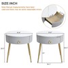 Round Coffee Tables with Golden Legs for Living Room, Grey - 3 of 3