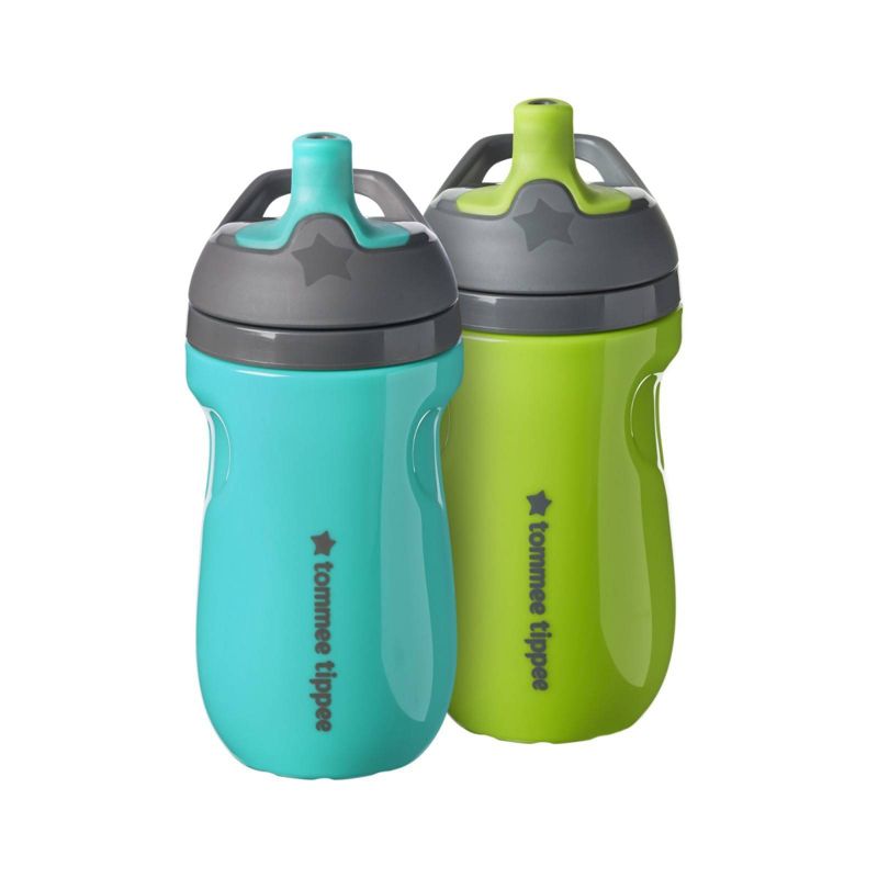 Tommee Tippee 9 fl oz Insulated Sporty Toddler Water Bottle with Handle - 2pk, 1 of 15