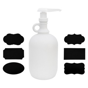 Darware Half Gallon Glass Pump Dispenser Bottle, 64oz Jug w/ Pump for Sauces, Syrups, Soaps and More - 1 of 4