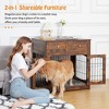 Dog crate furniture with cushions, indoor wooden dog kennel with 2 drawers, dog crate side table with storage for living room, foyer - 4 of 4