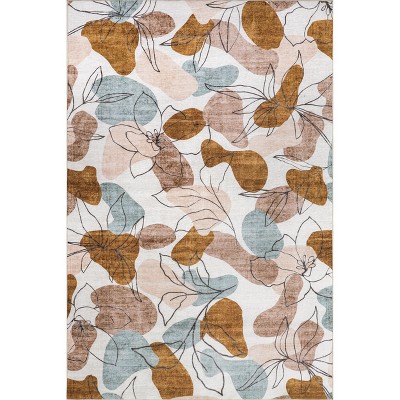 Nuloom Deisy Abstract Floral Machine Washable Indoor/Outdoor Area Rug