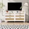 Kumasinova 6-Drawer Dresser with TV Stand,Rattan MDF Chest of Drawers with Spacious Storage for Bedroom and Entryway, Modern Media Dresser - 4 of 4