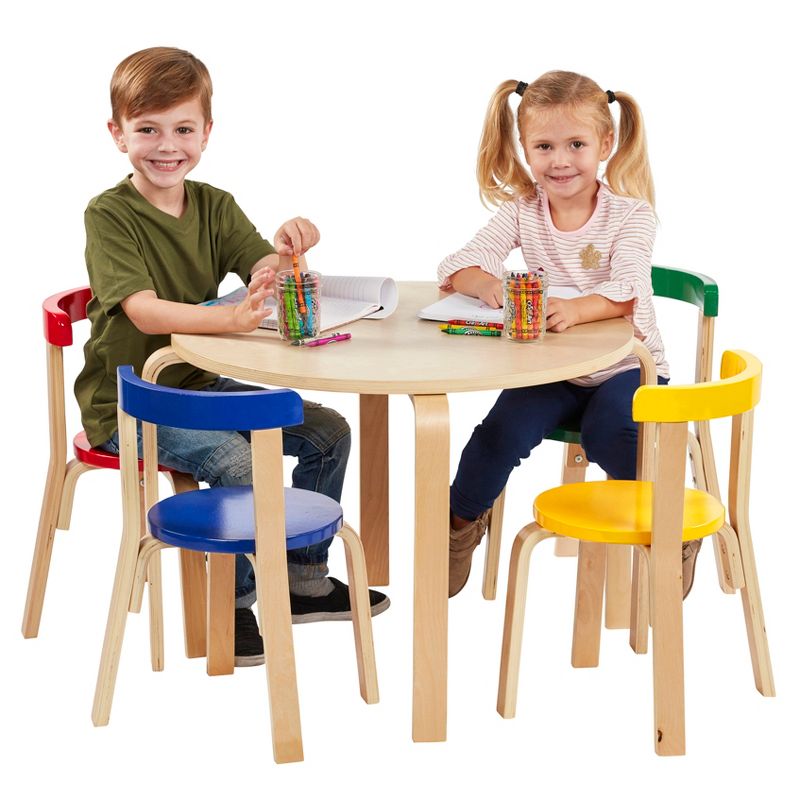 ECR4Kids Bentwood Table and Curved Back Chair Set, Kids Wood Furniture, 4 of 13
