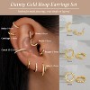 Small Sterling Silver Huggie Hoop Earrings Set for Women, 14K Gold Plated Hoops Stacks for Multiple Piercings - 4 of 4