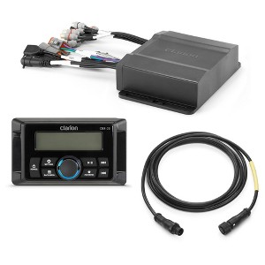 Clarion CMM-30BB Hideaway Marine Source Unit NMEA 2000® & CMR-20 Wired Marine Remote with 2.4" LCD Display & 6' cable - 1 of 4
