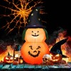 Tangkula Halloween Decoration 5FT Inflatable Witch Hat Pumpkin W/ LED Bulbs Blow Up Yard - 2 of 4