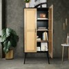 VYNXARIA 59inch Tall Rustic Farmhouse Storage Cabinet with Shelf Wide Countertop Wooden Bedroom Living Room Kitchen Furniture with Rattan Design - 3 of 4