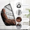 Hanging Egg Chair with Stand Kit,Foldable PE Rattan Swing Seat with Cushion and Pillow,Outdoor Hanging Chair for Patio or Balcony-Maison Boucle - 4 of 4