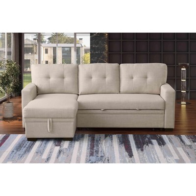 VYNXARIA Elegant Storage Sofa: Cotton Linen&Fiber Foam Combo,Beige