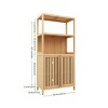 Bamboo Bathroom Storage Accent Cabinet,Freestanding Bathroom Floor Cabinet with Open Shelf,2 Doors Bathroom Storage Cabinet-Cuddlewood - 4 of 4