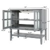 ORRD 36" Gray Bathroom Vanity with Ceramic Sink, Adjustable & Open Shelf, Soft-Close Doors, Solid Wood Legs - 4 of 4