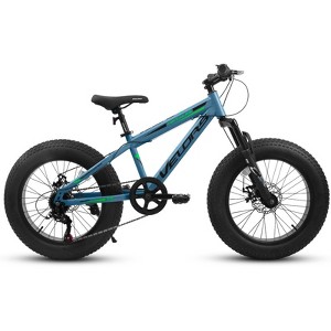 Aukfa 20-Inch Fat Tire Mountain Bike for Adults, 7-Speed, Dual Disc Brakes, Front Suspension, High Carbon Steel Frame, City & Trail Ready - 1 of 4