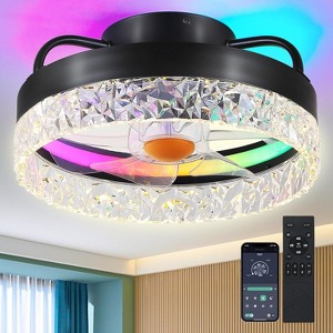 13 Inch Modern and Quiet Ceiling Fan with Circle RGB Light,suitable for Small Room,Closet,Kitchen,Bathroom - 1 of 4