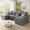U-Shaped Chenille Sectional Sofa with Adjustable Armrest Pillows, 6-Seater Modular Couch for Living Room or Office-Maison Boucle - 2 of 4