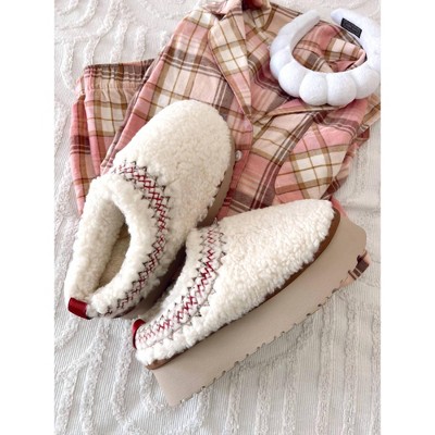 Women's Wo's Holiday Spice faux-shearling Platform Slippers - KenzKustomz