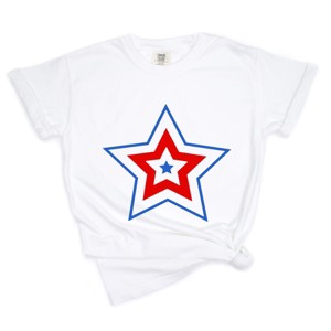 Simply Sage Market Patriotic Three Star Garment Dyed Tee - XL - White - 1 of 4