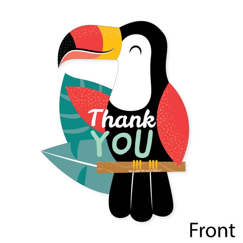 Big Dot of Happiness Calling All Toucans - Shaped Thank You Cards - Tropical Baby Shower or Birthday Party Thank You Cards with Envelopes - Set of 12, 3 of 7