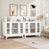 Buffet Storage Cabinet with Fluted Glass Door, 36" Modern Sideboard Cabinet with 2-Tier Storage - 4 of 4