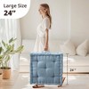FONTOI 24*"24*"5" Square Bed Pillow, Floor Pillow Cushion, Couch Cushion with Scalloped Edge Design for Bed Couch Sofa Floor, Aqua Blue, 24"*5"*24" - 3 of 4