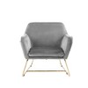 Velvet Accent Chair with Full Foam Seat and Metal Base for Living Room - 3 of 4