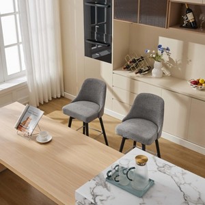 26" Counter Height Swivel Barstool ,2 Packs, Upholstered Fabric Bar Stool with Back & Wood Leg, 360 Swivel Bar Chairs - 1 of 4
