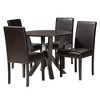 Baxton Studio Rosi Modern Espresso Brown Faux Leather and Wood 5-Piece Dining Set - 2 of 4