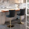 45.6"Golden Swivel Velvet Barstools Adjusatble Seat,Beige - 2 of 4