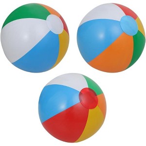 COZONY 18 Pack Rainbow Beach Balls, 7.9 Inch Inflatable Pool Toys for Swimming Pool Water Games - 1 of 4