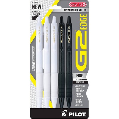 G2 Gel 5pk Edge White and Black Pens Black Ink