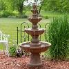 Sunnydaze 52"H Electric Fiberglass and Resin 4-Tier Pineapple Top Outdoor Water Fountain - 4 of 4