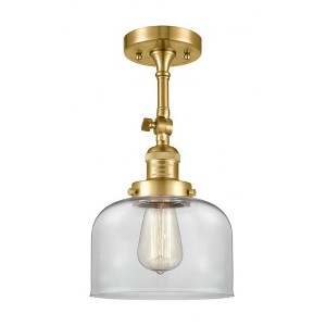 Bell - 1 Light Semi-Flush Mount In Industrial Style-14 Inches Tall and 8 Inches Wide - 1 of 1