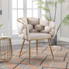 NicBex Modern Accent Chair, Velvet Living Room Chairs with Arm and Metal Legs, Lounge Chair Reading Chair for Living Room, Office - 3 of 4