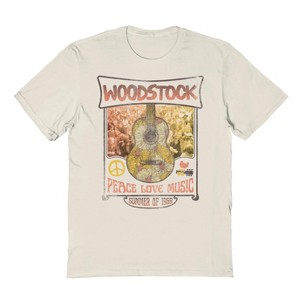 Woodstock Men's Vintage Daisy Guitar Short Sleeve Graphic Cotton T-Shirt - 1 of 1