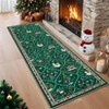 Washable Runner Rug Non Slip Kitchen Rugs Christmas Indoor Entryway Rug Trellis Soft Bath Mat - 2 of 4