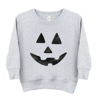 The Juniper Shop Watercolor Jack-O-Lantern Face Toddler Graphic Sweatshirt