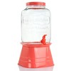 Gibson Home Chiara 2 Gallon Glass Mason Jar Dispenser with Metal Lid and Base in Red - 3 of 4