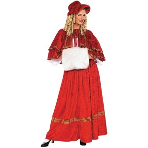 Forum Womens Christmas Caroler Dress Costume - One Size Fits Most - Red - 1 of 1