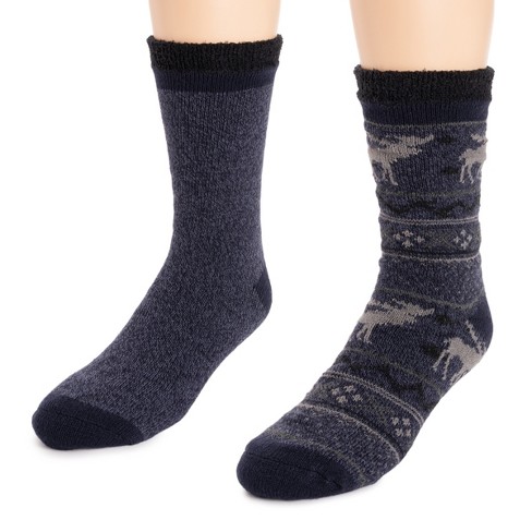 MUK LUKS Men's 2 pack Fleece Layered Socks - image 1 of 4