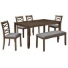 CAVINAS 6 Piece Rectangular Dining Table Set,Wooden Dining Table for 4 Upholstered Chairs and Bench with X-shaped Back,Dining Set for Kitchen - 4 of 4