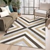 Washable 9x12 Area Rug Geometric Rug, Stain & Water Resistant Foldable Low Pile Rugs, for Bedroom Dining Room Kitchen Bathroom Office, Grey - 2 of 4