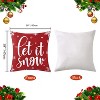TackView Set of 4 Velvet Christmas Pillow Covers 18x18, Farmhouse Winter Decor with Snowflake & Deer Designs - 3 of 4
