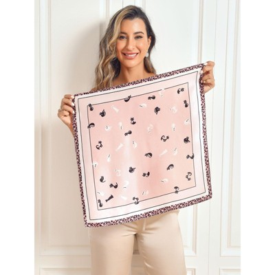 SilkSilky Women's Pure Silk Printed Designer Square Scarf 53x53cm/21,One Size Fits Most,Pink