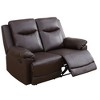 MAYEERTY Reclining Loveseat, 2-Seat Breathable Semi-PU Leather Recliner with Adjustable Backrests for Living Room, Brown - 2 of 4