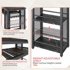 Bestier 3 Piece Bar Dining Pub Table and Chairs Set with Storage Shelves Counter Height Home Kitchen - 4 of 4