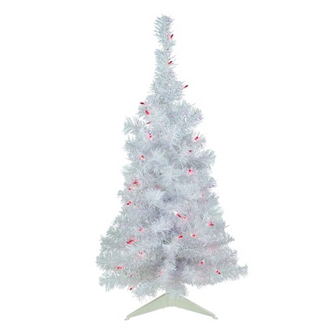 Northlight Pre-Lit Medium Rockport White Pine Artificial Christmas Tree - 3' - Pink Lights - image 1 of 4